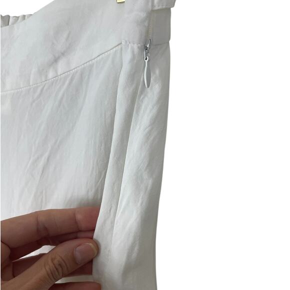 Shosh New York Structured Linen Cropped Wide Leg Pants Minimalist White Sz 2 Med - Picture 5 of 11